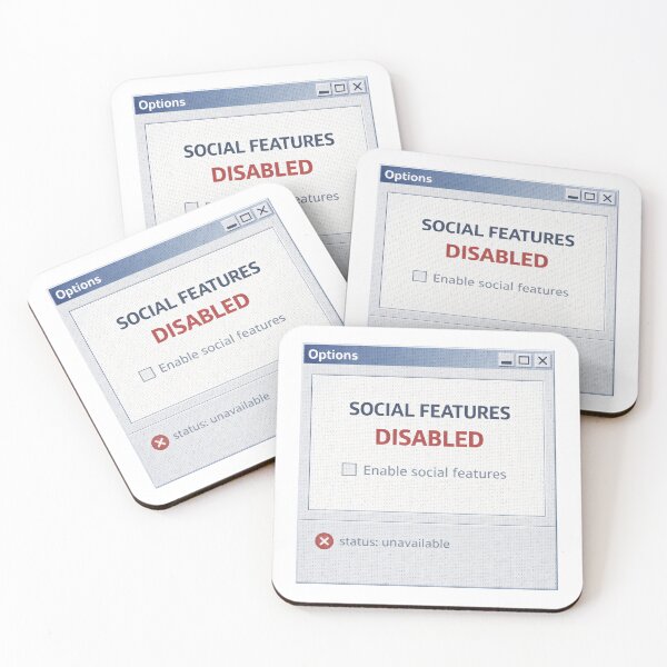 Item preview, Social Features Disabled – Retro Computer Settings Humor designed and sold by Mad Factory Designs.