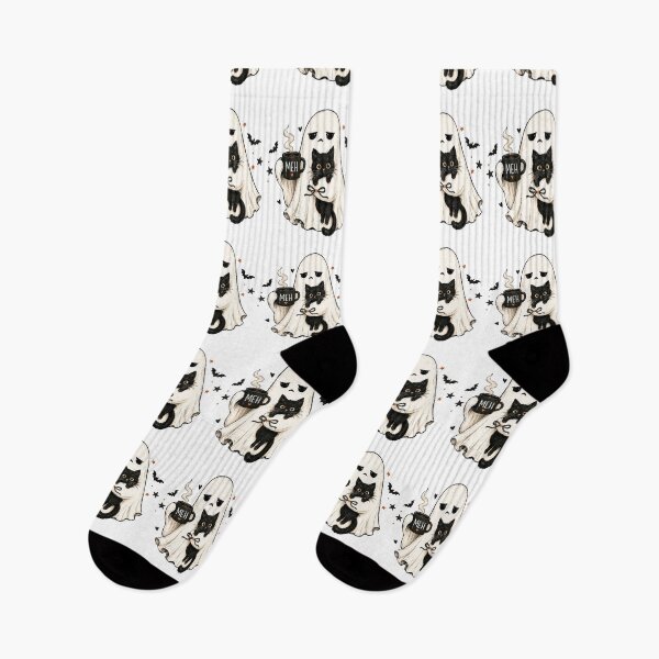 Item preview, Halloween sheet Ghost Black Cat Spooky Vibes gift designed and sold by Amzkao.