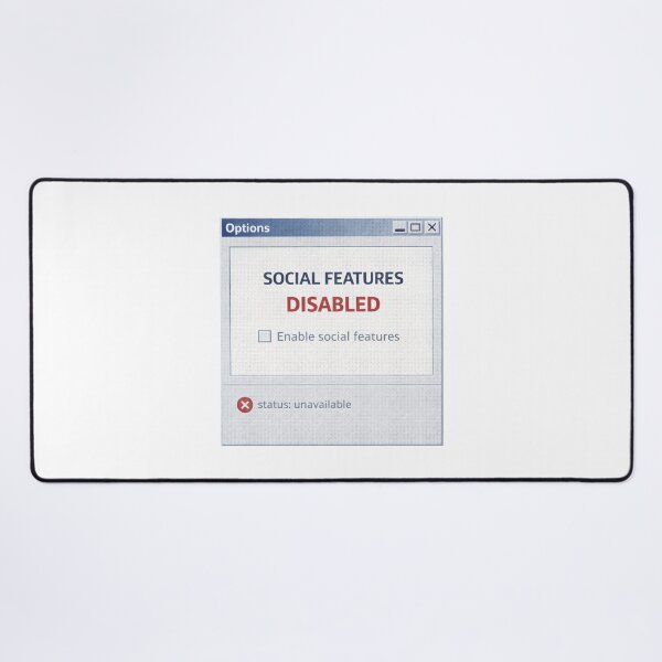 Item preview, Social Features Disabled – Retro Computer Settings Humor designed and sold by Mad Factory Designs.