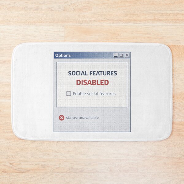 Item preview, Social Features Disabled – Retro Computer Settings Humor designed and sold by Mad Factory Designs.