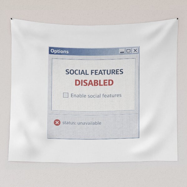 Item preview, Social Features Disabled – Retro Computer Settings Humor designed and sold by Mad Factory Designs.
