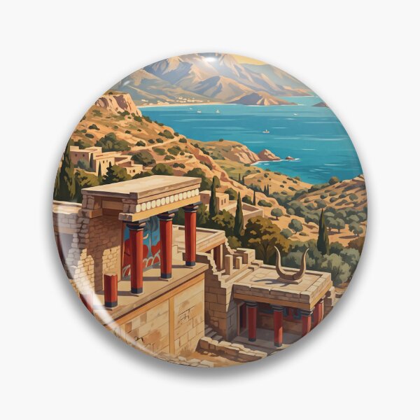 Item preview, Crete Greece Vintage Travel Poster – Palace of Knossos & Mediterranean Coast Art designed and sold by Bomax121.