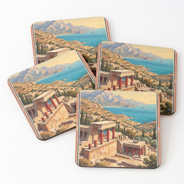 Item preview, Crete Greece Vintage Travel Poster – Palace of Knossos & Mediterranean Coast Art designed and sold by Bomax121.