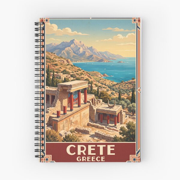 Item preview, Crete Greece Vintage Travel Poster – Palace of Knossos & Mediterranean Coast Art designed and sold by Bomax121.