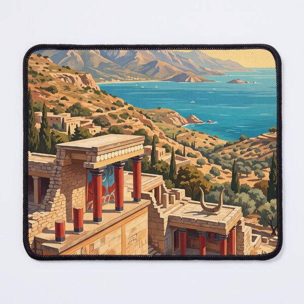 Item preview, Crete Greece Vintage Travel Poster – Palace of Knossos & Mediterranean Coast Art designed and sold by Bomax121.