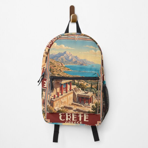 Item preview, Crete Greece Vintage Travel Poster – Palace of Knossos & Mediterranean Coast Art designed and sold by Bomax121.