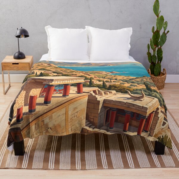 Item preview, Crete Greece Vintage Travel Poster – Palace of Knossos & Mediterranean Coast Art designed and sold by Bomax121.