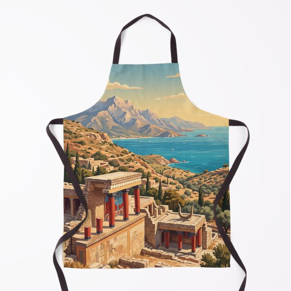 Item preview, Crete Greece Vintage Travel Poster – Palace of Knossos & Mediterranean Coast Art designed and sold by Bomax121.
