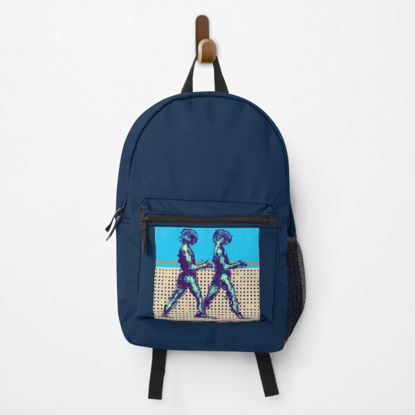 Item preview, Neon Glitch Walking Human Figures | Abstract Cyan Digital Duo designed and sold by MikZviagin.