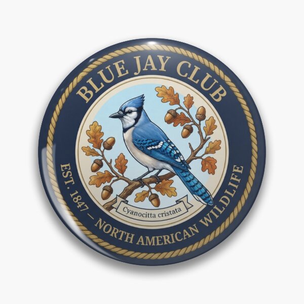Item preview, Blue Jay Club Vintage Badge North American Wildlife designed and sold by CalmCapy Co.