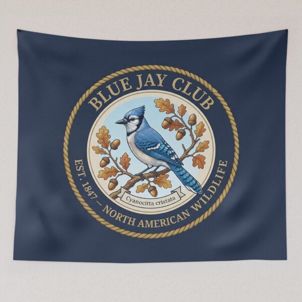 Item preview, Blue Jay Club Vintage Badge North American Wildlife designed and sold by CalmCapy Co.