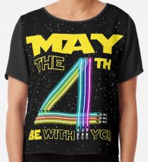 The 4th of May Be With You Colorful Lightsaber Birthday Gift Chiffon Top