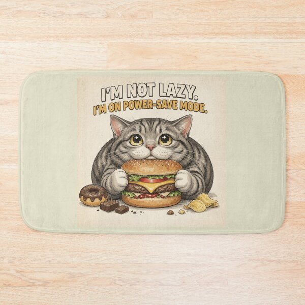 Item preview, Funny Chubby Cat Power Save Mode - I'm Not Lazy Quote designed and sold by SammyMorry.