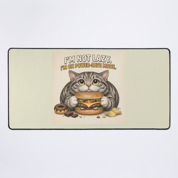 Item preview, Funny Chubby Cat Power Save Mode - I'm Not Lazy Quote designed and sold by SammyMorry.