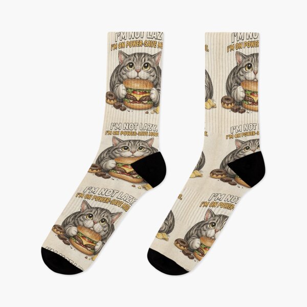 Item preview, Funny Chubby Cat Power Save Mode - I'm Not Lazy Quote designed and sold by SammyMorry.