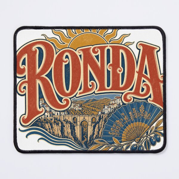Item preview, Ronda Spain Ornate Vintage Travel Typography designed and sold by VisualArtsOasis.