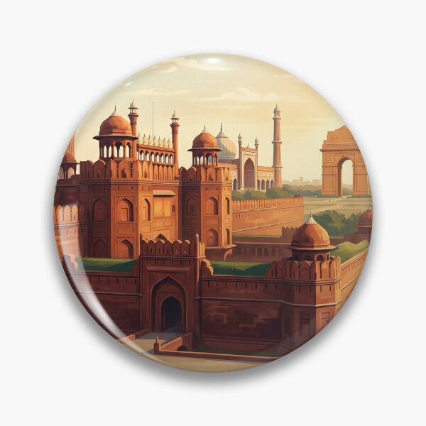 Item preview, Delhi India Vintage Travel Poster – Red Fort, Jama Masjid & India Gate Art designed and sold by Bomax121.