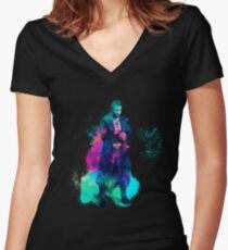 Man sixpack colorful Women's Fitted V-Neck T-Shirt