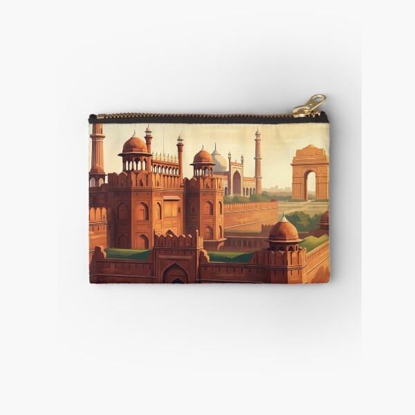 Item preview, Delhi India Vintage Travel Poster – Red Fort, Jama Masjid & India Gate Art designed and sold by Bomax121.