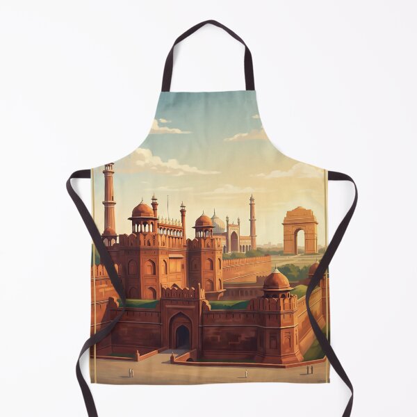 Item preview, Delhi India Vintage Travel Poster – Red Fort, Jama Masjid & India Gate Art designed and sold by Bomax121.