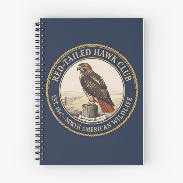 Item preview, Red Tailed Hawk Club Vintage Badge North American Wildlife designed and sold by CalmCapy Co.