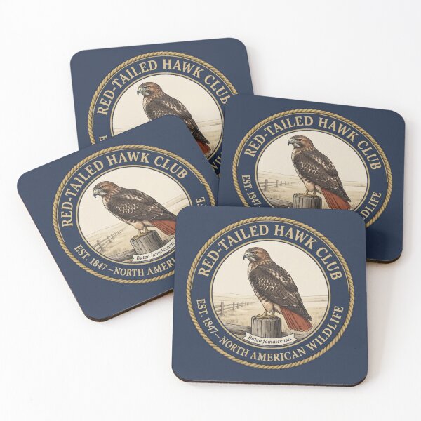 Item preview, Red Tailed Hawk Club Vintage Badge North American Wildlife designed and sold by CalmCapy Co.