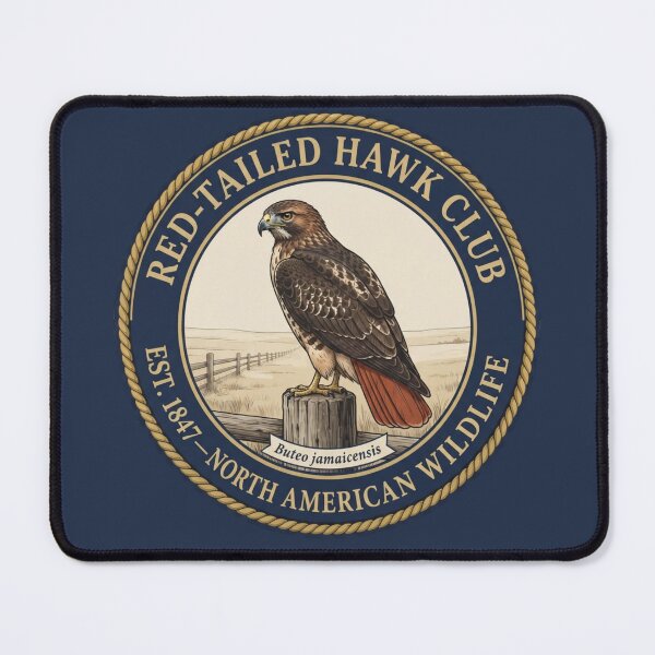 Item preview, Red Tailed Hawk Club Vintage Badge North American Wildlife designed and sold by CalmCapy Co.