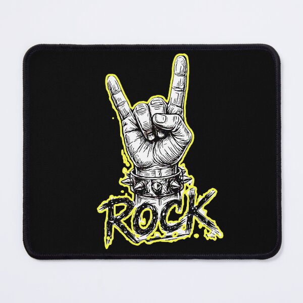 Item preview, ROCK | Rock and Roll Hand with Spiked Bracelet Grunge Drawing designed and sold by AstronautMerch.