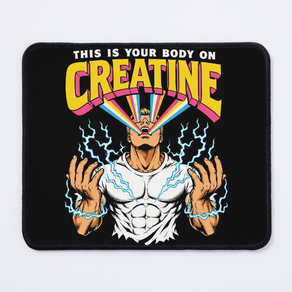Item preview, This Is Your Body On Creatine Funny Gym Retro Comic designed and sold by Vermanartist.