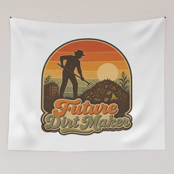 Item preview, Future Dirt Maker Shirt, Retro Compost T-Shirt, Vintage Sunset Composting Gift Tee, Funny Gardener Graphic Shirt designed and sold by TshirtsLabs.