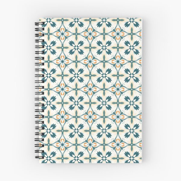 Item preview, Teal & Orange Majolica Diamond Cross Seamless Tile Pattern designed and sold by DigitaICraft.