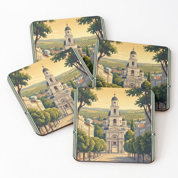 Item preview, Chisinau Moldova Vintage Travel Poster – Nativity Cathedral & Vineyard Art designed and sold by Bomax121.