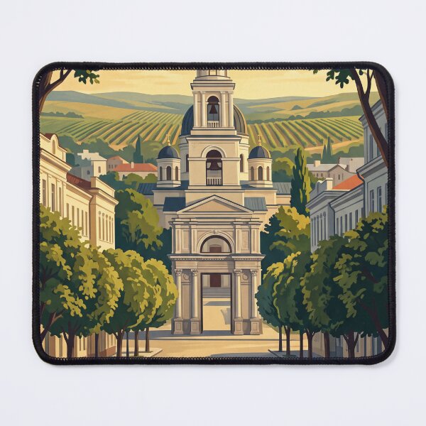 Item preview, Chisinau Moldova Vintage Travel Poster – Nativity Cathedral & Vineyard Art designed and sold by Bomax121.