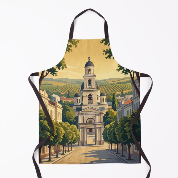 Item preview, Chisinau Moldova Vintage Travel Poster – Nativity Cathedral & Vineyard Art designed and sold by Bomax121.