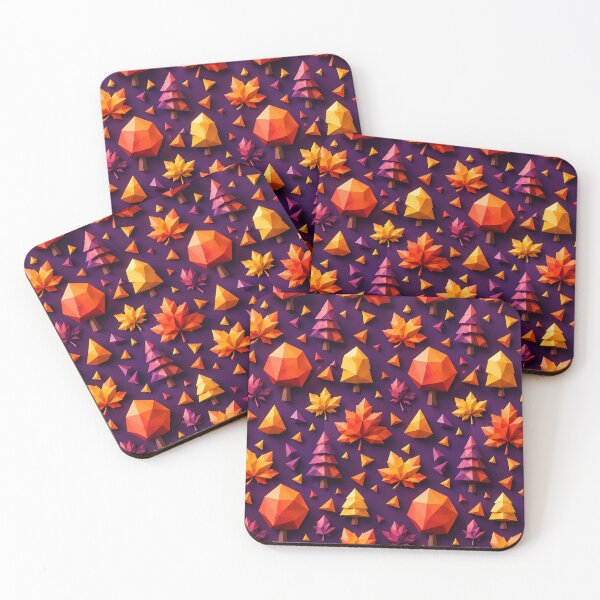 Item preview, Low Poly Geometric Autumn Leaf Pattern designed and sold by Thai Vibe Studio.