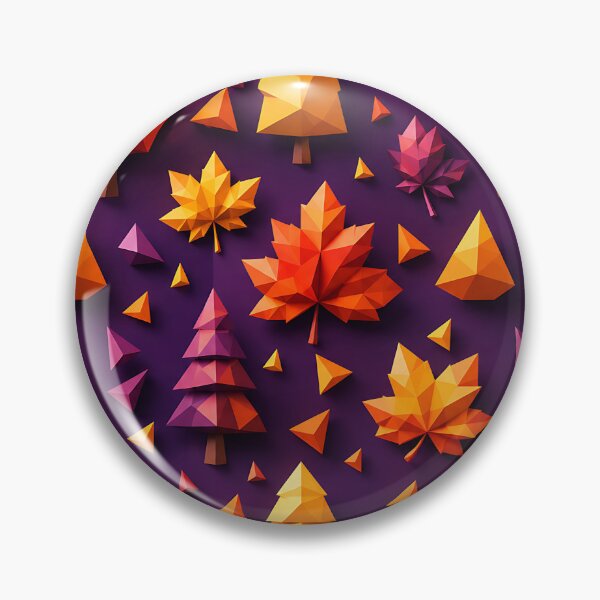 Item preview, Low Poly Geometric Autumn Leaf Pattern designed and sold by Thai Vibe Studio.