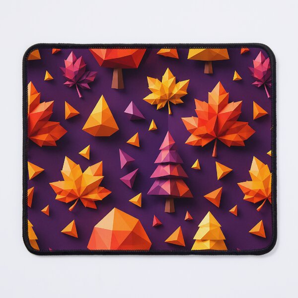 Item preview, Low Poly Geometric Autumn Leaf Pattern designed and sold by Thai Vibe Studio.