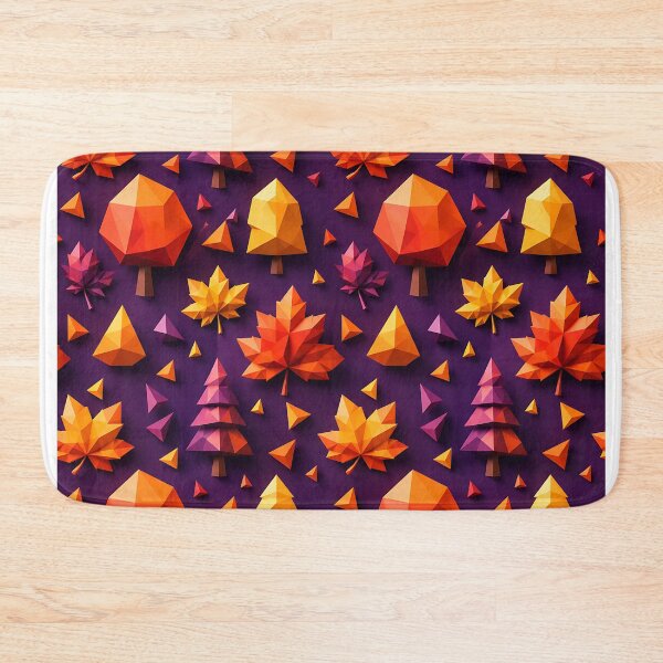 Item preview, Low Poly Geometric Autumn Leaf Pattern designed and sold by Thai Vibe Studio.