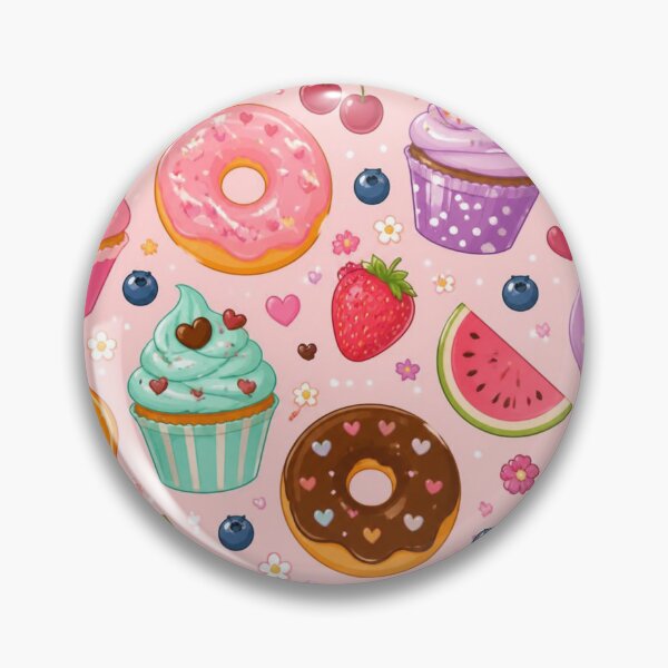 Item preview, Cute Gluten Free Sweet Treats Pattern | Kawaii Donuts, Cupcakes & Fruit designed and sold by My Gluten Free Life UK.