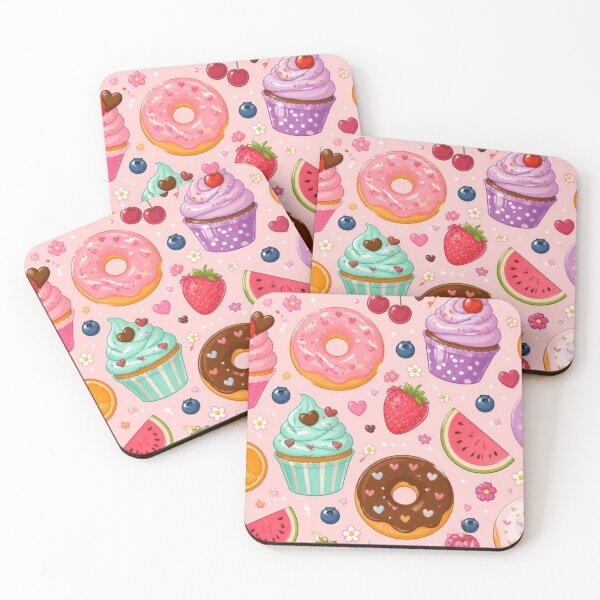 Item preview, Cute Gluten Free Sweet Treats Pattern | Kawaii Donuts, Cupcakes & Fruit designed and sold by My Gluten Free Life UK.