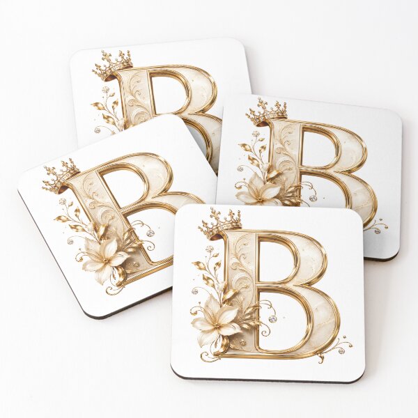 Item preview, Luxury Gold Letter B Monogram with Crown & Lily Flower – Elegant Floral Alphabet Clipart designed and sold by MoodLay.