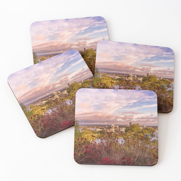 Item preview, South Perth Skyline and Swan River from Kings Park – Fine Art Canvas Print designed and sold by MinzMarchStudio.