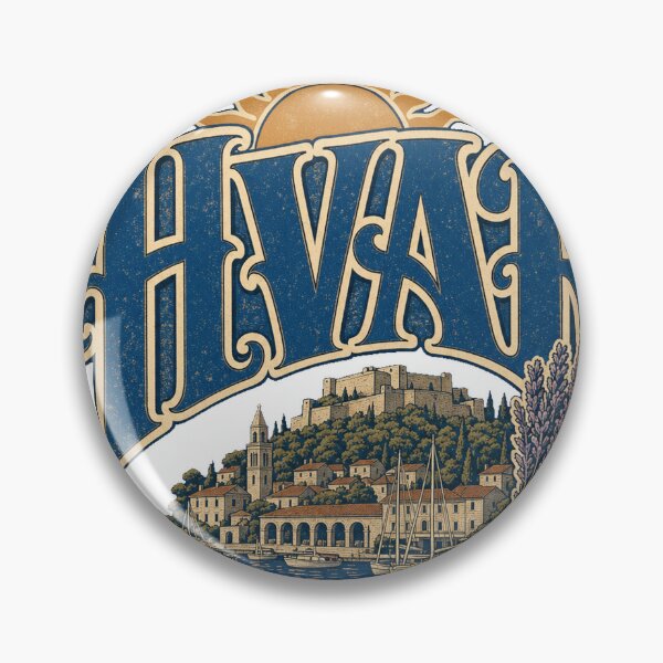 Item preview, Hvar Croatia Retro Hand Drawn Sign Lettering designed and sold by VisualArtsOasis.