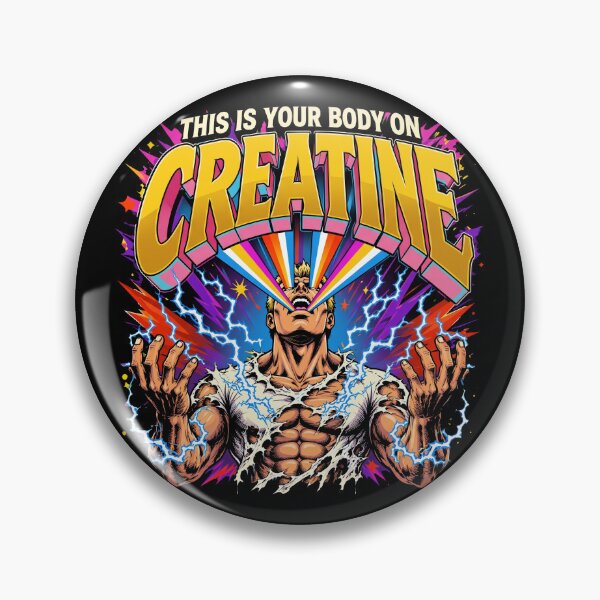 Item preview, This Is Your Body On Creatine Funny Retro Comic Gym designed and sold by Vermanartist.