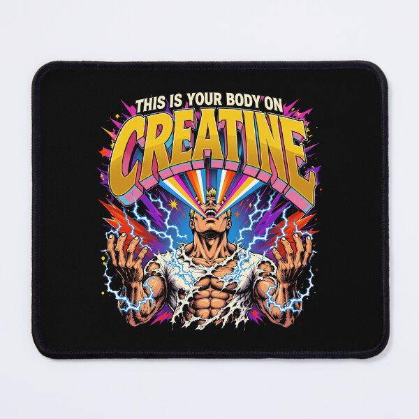 Item preview, This Is Your Body On Creatine Funny Retro Comic Gym designed and sold by Vermanartist.