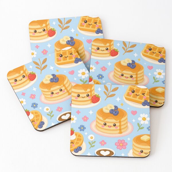 Item preview, Cute Gluten Free Breakfast Pattern | Kawaii Pancakes, Waffles & Coffee designed and sold by My Gluten Free Life UK.