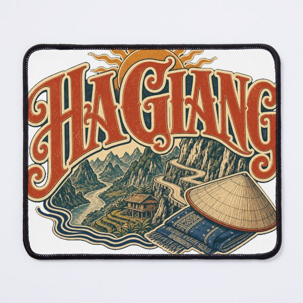 Item preview, Ha Giang Vietnam Vintage Type Emblem Travel Art designed and sold by VisualArtsOasis.