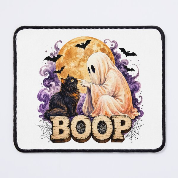 Item preview, Ghost Boop Halloween Black Cat Spooky Vibes gift designed and sold by Amzkao.