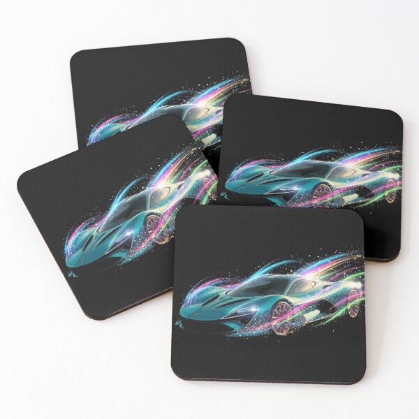 Item preview, Neon Cosmic Streak Supercar - Organic Vector Racing Art designed and sold by Nexus Space.