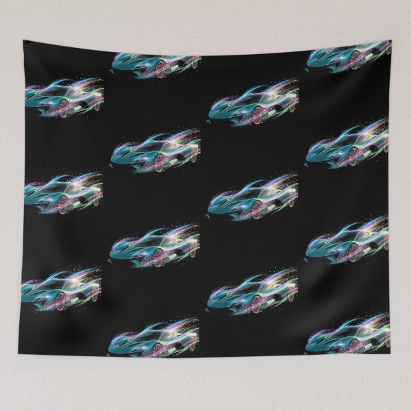 Item preview, Neon Cosmic Streak Supercar - Organic Vector Racing Art designed and sold by Nexus Space.